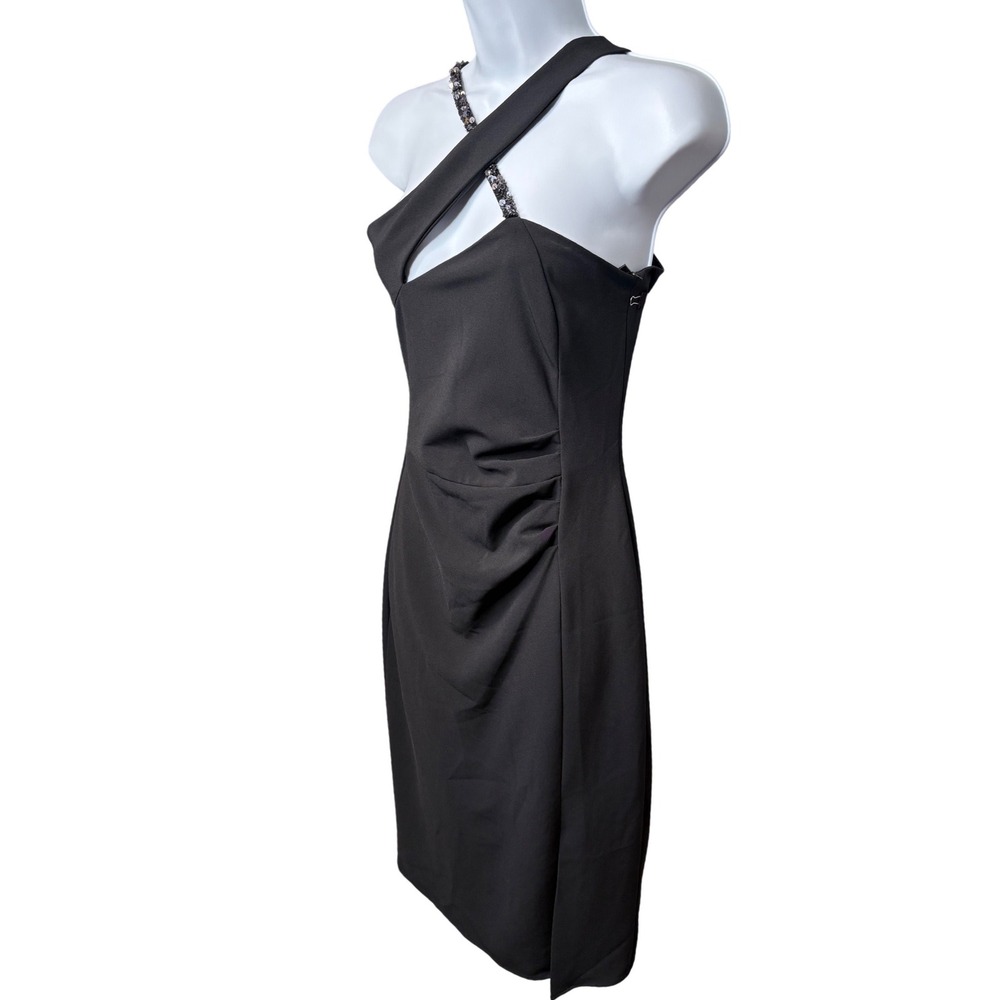 NWT PARKER BLACK Womens Black Asymmetric Diedra Dress Sz 0 Sequin Cocktail LBD